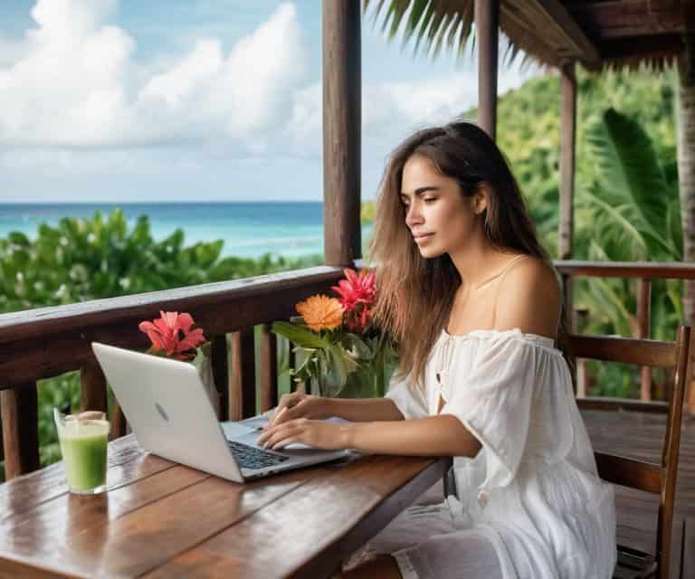 Digital nomad lifestyle freedom concept