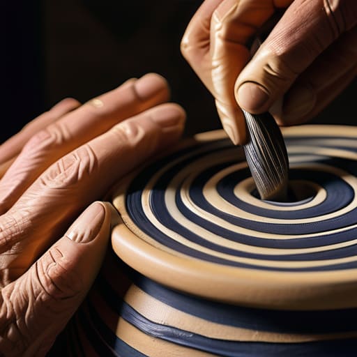 Finding Your Flow in sgraffito pottery carving.